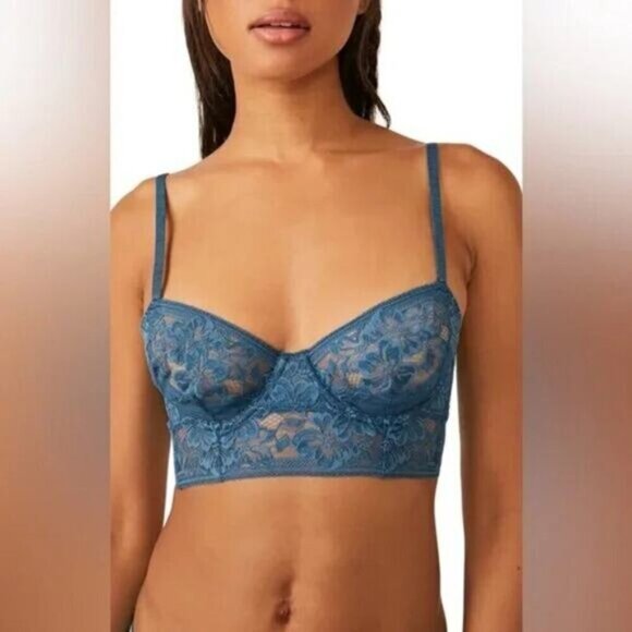 Free People Sorento Demi Longline In Night Swim Women's Size 32B - Picture 3 of 8